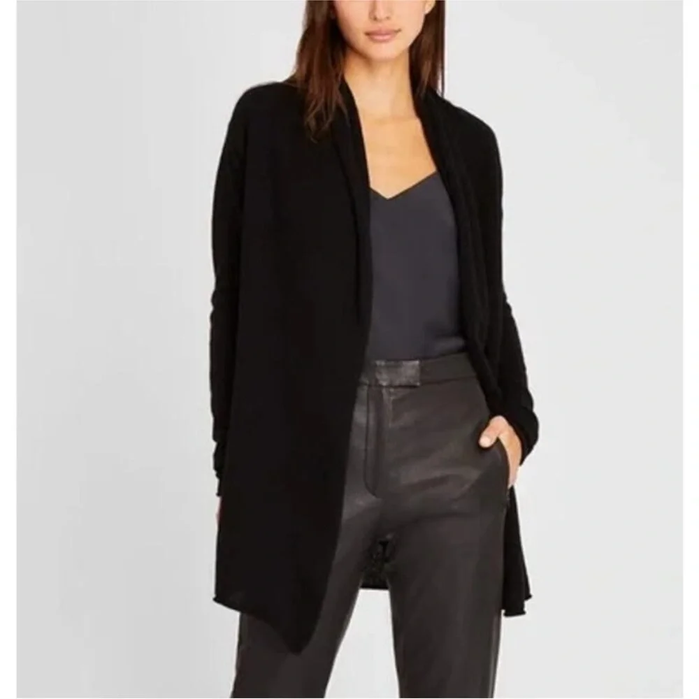 Club Monaco Cristina 100% Cashmere Shawl Lapel Cardigan Sweater Black XS